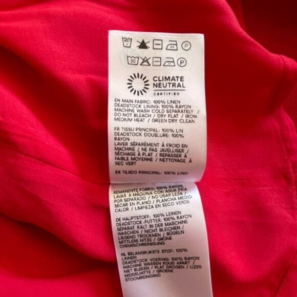 NEW Reformation Monet Linen Midi Dress Lipstick Red Off-Shoulder | size 2 - Picture 14 of 14